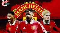 Alejandro Garnacho, Marcus Rashford, Fred (Bola.com/Decika Fatmawaty)