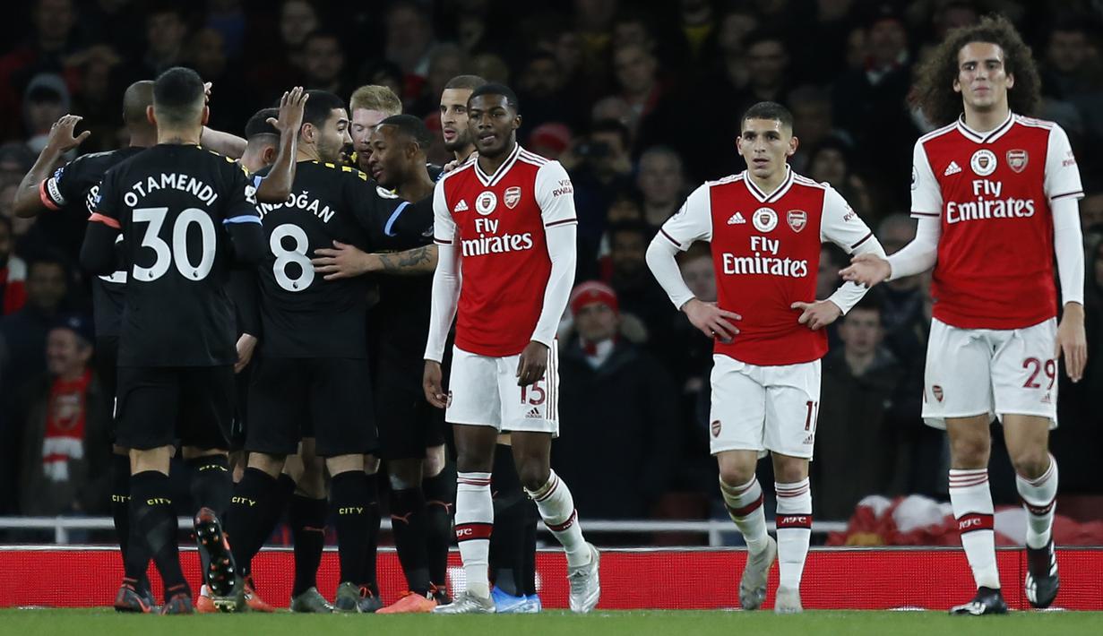 Foto Hajar Arsenal Manchester City Pesta Gol Di Stadion Emirates Inggris Bola Com