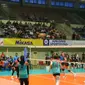 Salah satu pertandingan tim voli putri BNI 46 di Proliga 2020. (Foto: Switzy Sabandar/Liputan6.com)