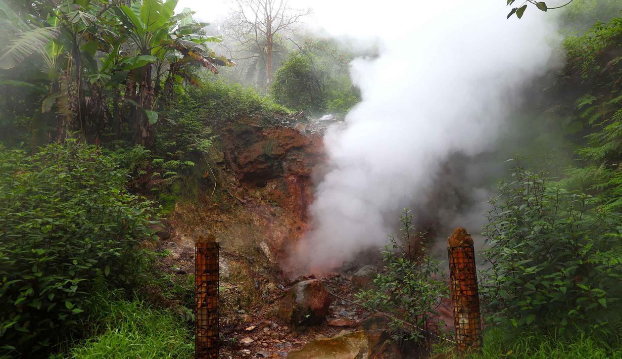Mereka memanfaatkan momen libur untuk berwisata sekaligus menikmati pengalaman berbeda di tengah lanskap kawah aktif yang mengeluarkan uap panas dari perut bumi. Tampak dalam foto, suasana di kawasan wisata Kawah Kamojang, Kabupaten Garut, Jawa Barat. (Kapanlagi.com/Budy Santoso)