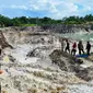 Lokasi penambangan pasir ilegal di Kabupaten Bengkalis yang dibongkar oleh Polda Riau. (Liputan6.com/M Syukur)