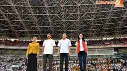[FOTO] Wiranto dan Hary Tanoe Genjot Becak di Gelora Bung Karno