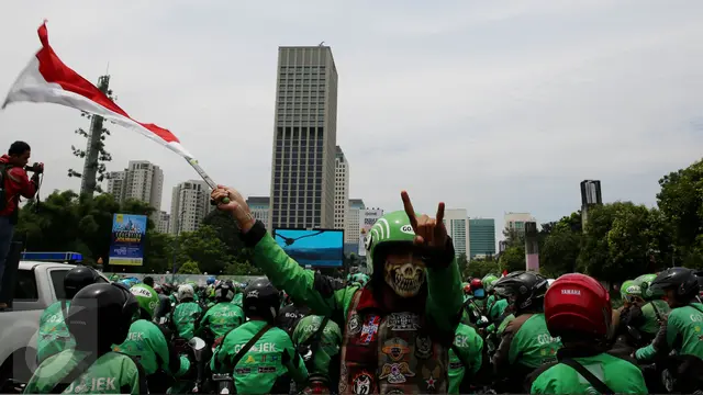 20161003-Demo Ojek Online, Gojek-Jakarta