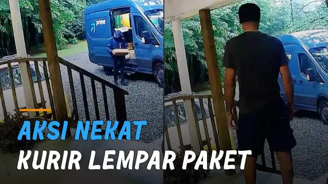 Pria penerima paket terkejut dengan ulah tak terduga sang kurir hingga mengejar mobilnya.