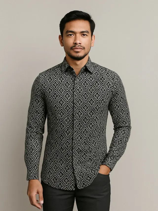 Model Batik Slimfit Pria Lengan Pendek yang Cocok untuk Semua Umur (Foto: ChatGPT)