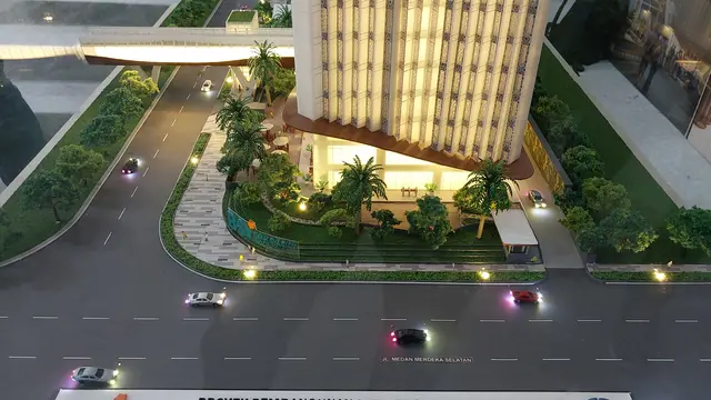 Menteri BUMN Erick Thohir meremikan dimulainya pembangunan (groundbreaking) BSI Tower, di Jalan Merdeka Selatan, Jakarta Pusat, Kamis (9/11/2023).(Arief/Liputan6.com)