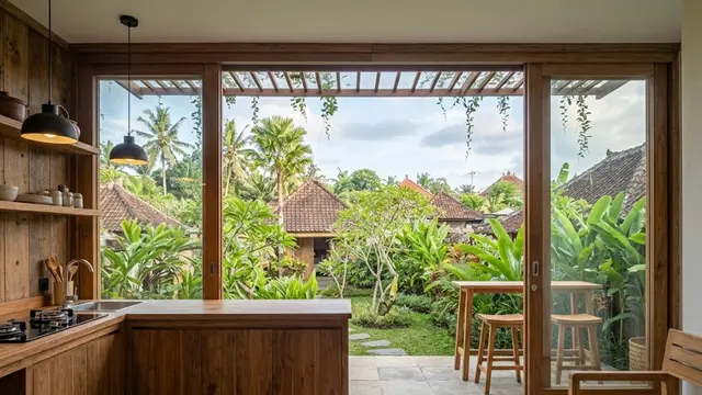 Dapur Terbuka Menghadap Halaman Belakang