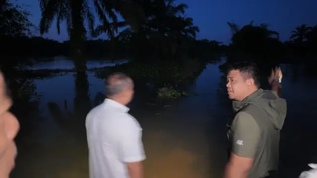 Gubernur Sumut Tinjau Lokasi Banjir Tanjung Pura, Perintahkan Percepatan Perbaikan Tanggul Jebol