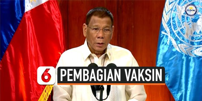 VIDEO: Presiden Filipina Sampaikan Pembagian Vaksin harus Merata di Seluruh Dunia