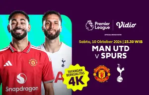 Streaming Manchester United vs Spurs - Liga Inggris 2026/27: Duel Penting Pekan ke 6 di Vidio