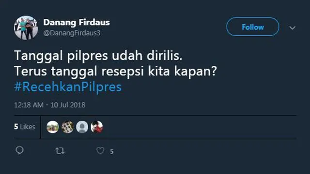 Bikin Ngakak Sekaligus Baper, Ini 7 Twit Nyeleneh Pilpres 2018