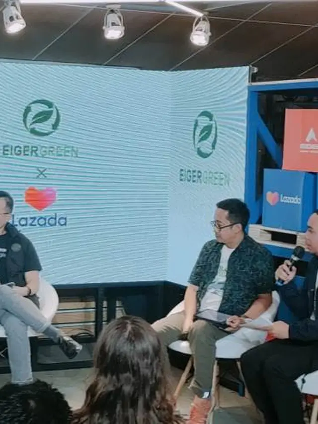Jumpa pers kolaborasi Eiger Adventure dan Lazada di kawasan Radio Dalam, Jakarta Selatan, Rabu (11/1/2023).