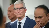 CEO Apple, Tim Cook sendiri mengungkap minatnya untuk memperluas investasi di Indonesia. (BAY ISMOYO/AFP)