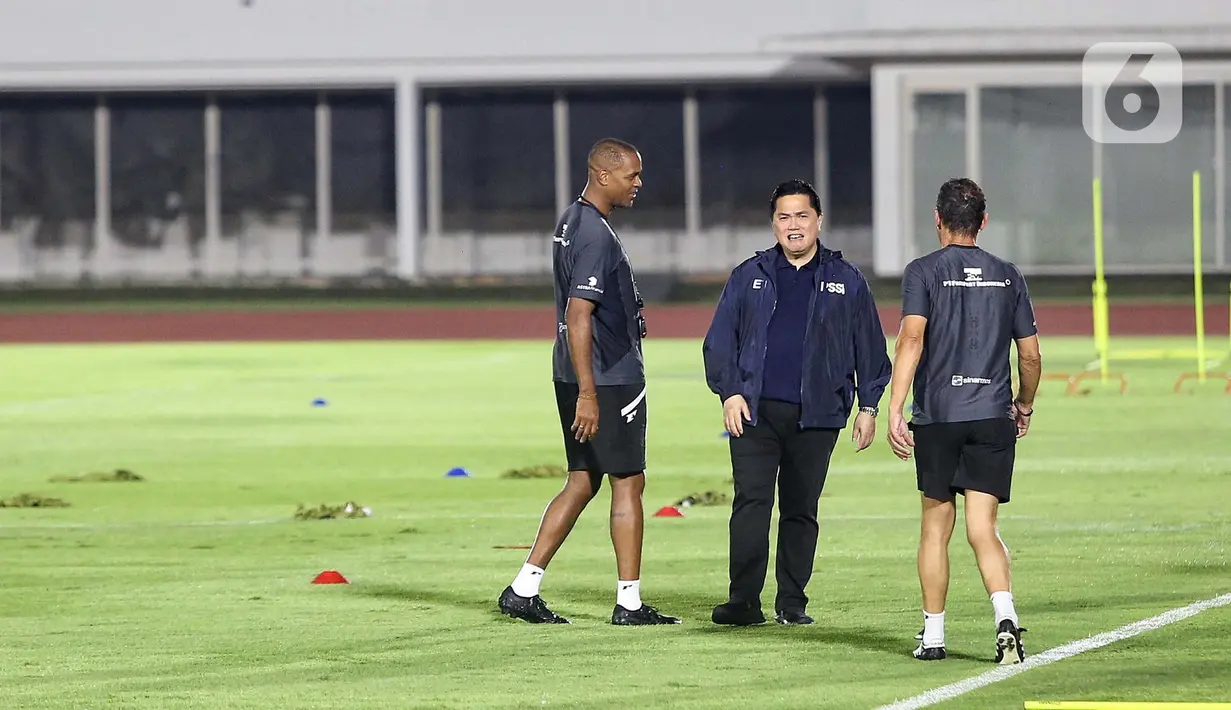 Erick Thohir menambahkan, panjangnya waktu persiapan membuat chemistry para pemain timnas Indonesia semakin terbentuk. (Liputan6.com/Angga Yuniar)