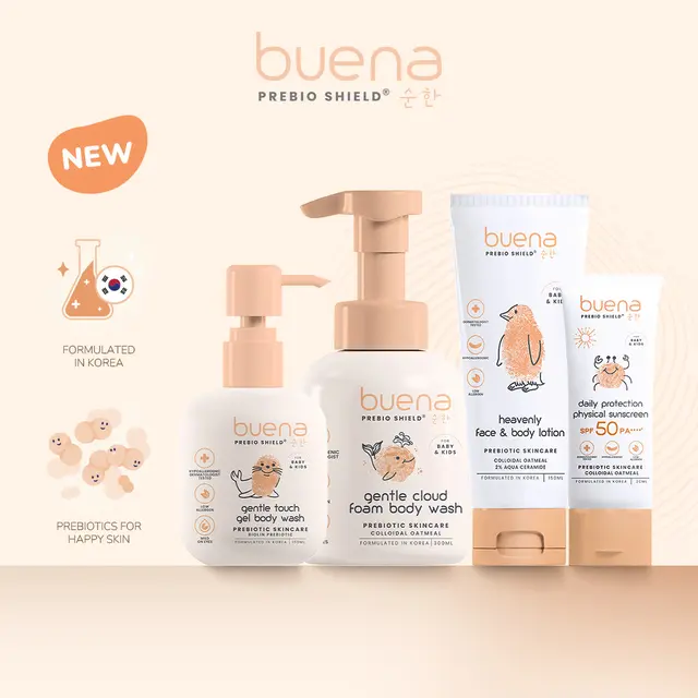 Produk Buena Prebio Shield mulai dari sunscreen, lotion, hingga bodwash (Foto Dok: Buena Indonesia)