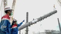 Pertamina melalui PT Kilang Pertamina Balikpapan (PT KPB) memasang Column Propane atau Propylene Splitter di RDMP Balikpapan. Foto Pertamina