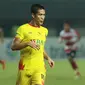 Pemain Bhayangkara FC, Jajang Mulyana. (Liputan6.com/Helmi Fithriansyah)