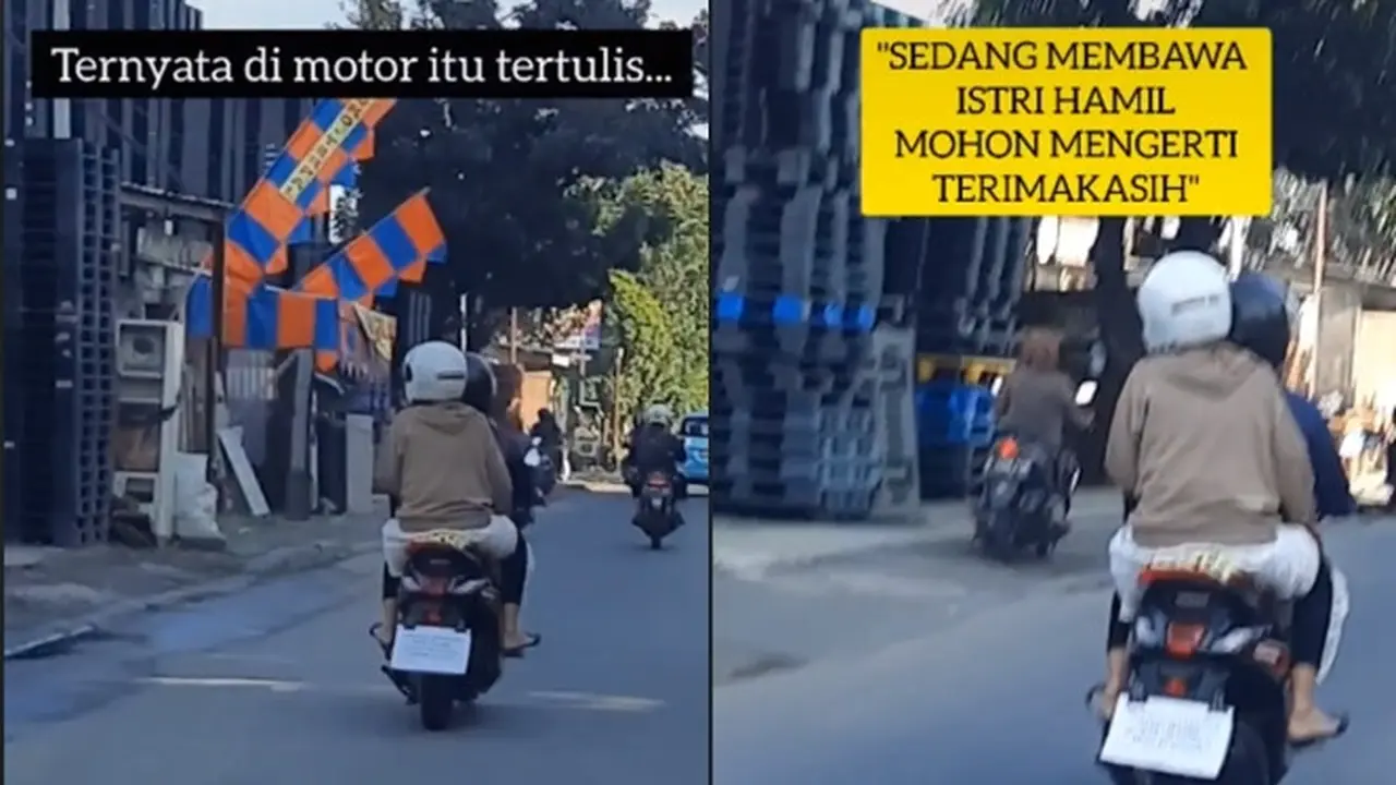 Istri Sedang Hamil, Tulisan di Motor Ini Bikin Warganet Salut dengan Suaminya