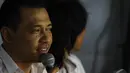 Kendati pada pemilihan presiden lalu Anang mendukung pasangan Prabowo-Hatta, hari ini dia bersedia datang dan ikut meramaikan konser Salam 3 Jari, Jakarta, Senin (20/10/2014) (Liputan6.com/Faizal Fanani)