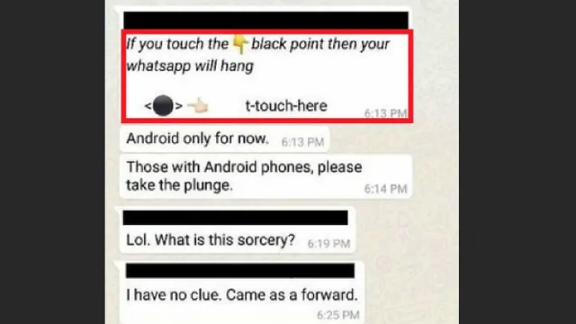 Pesan bug di WhatsApp
