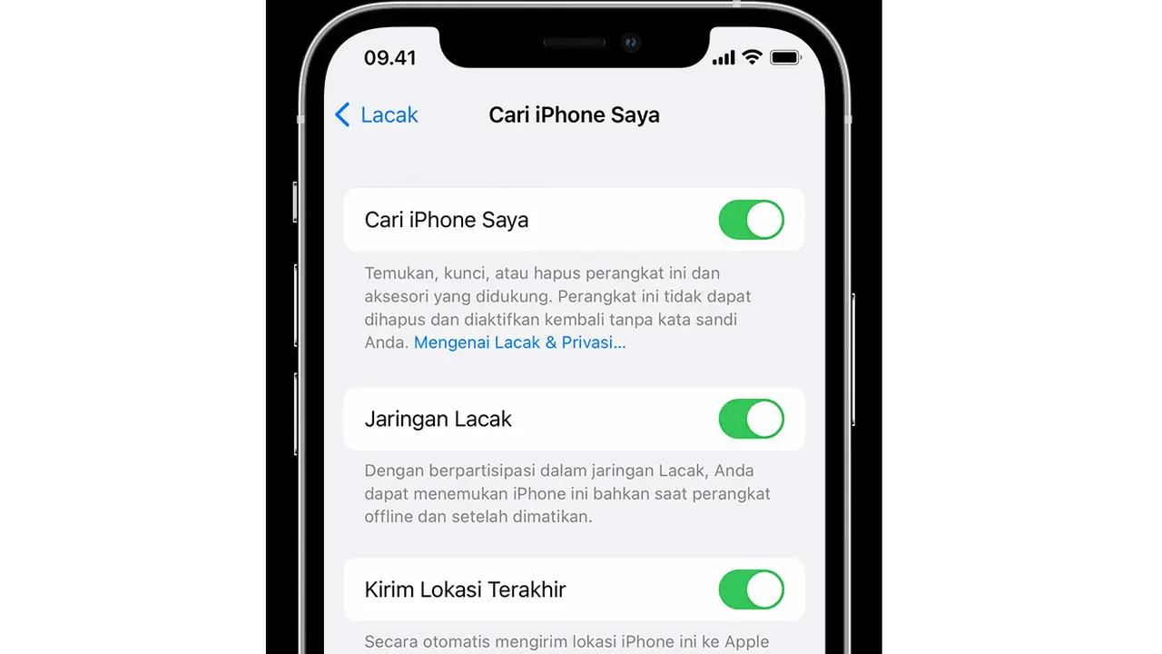 Cara mengaktifkan Find My iPhone