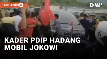 Walah! Mobil Jokowi Dihadang Kader Berbendera PDIP di Bima