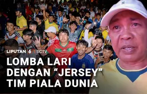 Lomba Lari dengan "Jersey" Tim Piala Dunia