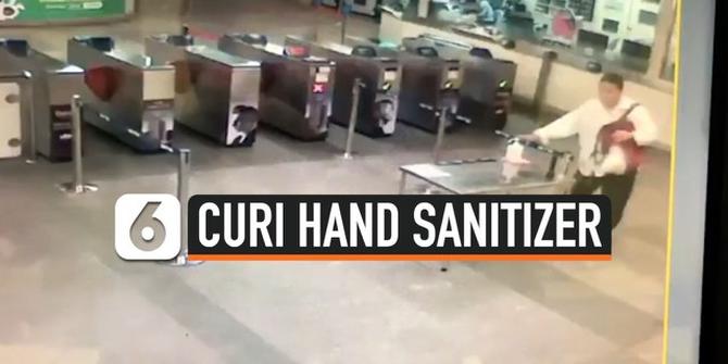 VIDEO: Rekaman Penumpang Curi Hand Sanitizer di Stasiun Kereta