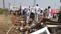Tembok runtuh di pesta pernikahan India. (Banwari Upadhyay)