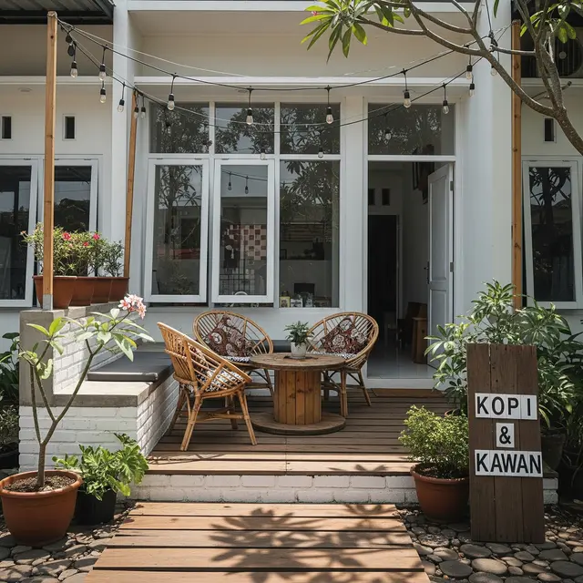 9 Ide Teras Mini ala Kafe Kekinian Tanpa Boros, Bikin Betah di Rumah