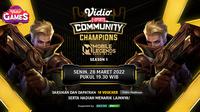 Link Live Streaming Vidio Community Champions Season 1 Mobile Legends di Vidio, Senin  28 Maret 2022. (Sumber : dok. vidio.com)