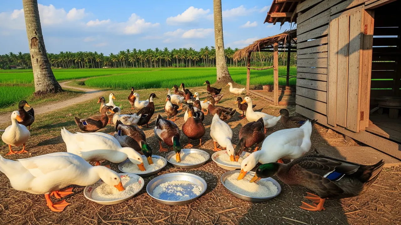 Pakan Bebek dari Nasi Sisa