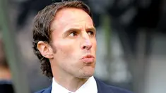 Middlesbrough manager Gareth Southgate watches his players prepare before their EPL match against Newcastle United at St James' Park in Newcastle, north-east England on May 11 2009. AFP PHOTO/ANDREW YATES