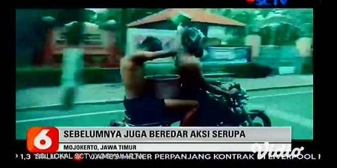 VIDEO: Aksi Pemotor di Mojokerto Ini Tak Patut Ditiru jika Ingin Viral