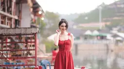 Davika Hoorne terlihat anggun saat memakai pakaian warna merah. Kecantikan Davika ini berhasil membuat fans dari penjuru dunia termasuk Indonesia kian mengaguminya. Tak heran, foto ini pun banjir like dan komentar. (Liputan6.com/IG/@davikah)