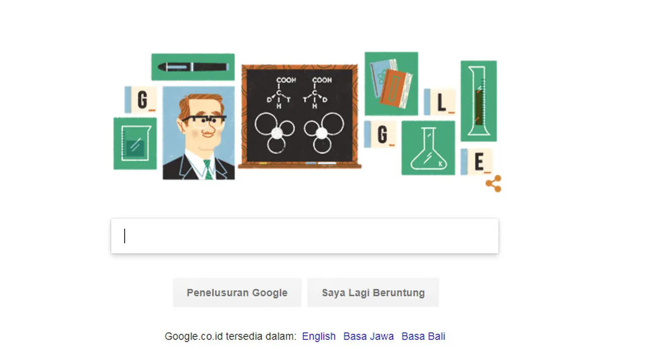 Google memperingati ulang tahun ke-100 Sir John Cornforth (Sumber: Google Doodle)