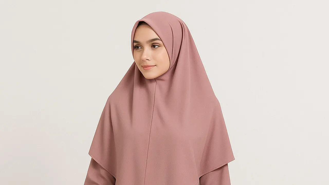 Inspirasi Model Gamis Syari A-Line Kombinasi Polos Terbaru