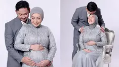 Kebahagian tengah dirasakan oleh Angga Wijaya dan istri. Pasangan yang menikah pada bulan September 2017 lalu itu sebentar lagi akan dikaruniai anak. Dalam pemotretan maternity, keduanya tampil serasi kenakan busana bernuansa abu-abu. Angga tampak memegang baby bump dan mencium kening sang istri. (Liputan6.com/IG/@anggawijaya88)