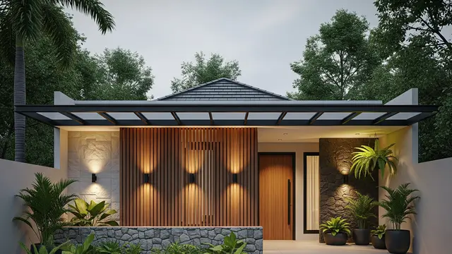 Teras Minimalis Modern dengan Sentuhan Alam