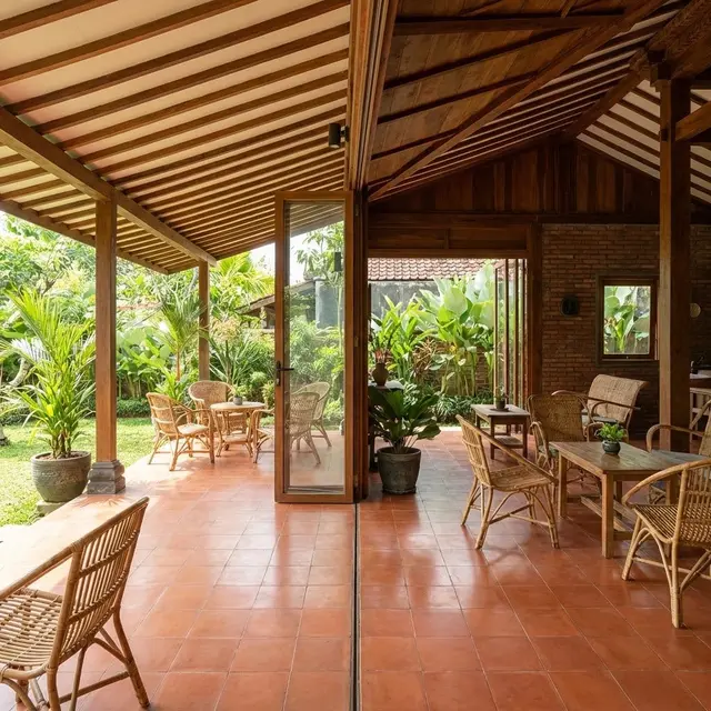 Ruang Tamu Rumah Kampung Tanpa Sekat