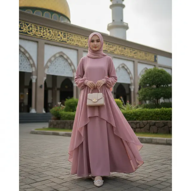 Model Gamis Kombinasi Ceruti
