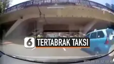 KABUR DARI POLISI, PEMOTOR MALAH TERTABRAK TAKSI