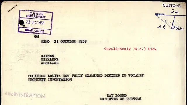Telegram yang mengumumkan larangan novel 'Lolita' (wikimedia commons)