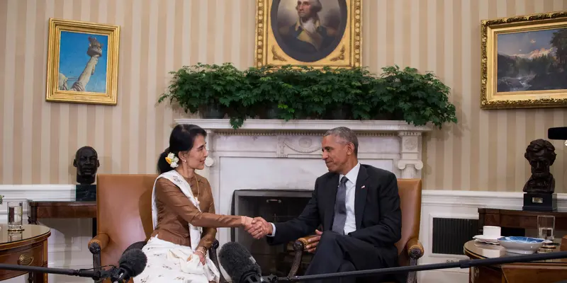 20160914-Kunjungi AS, Suu Kyi Temui Obama di Gedung Putih-Washington