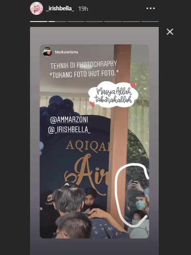 7 Momen Acara Akikah Air Rumi Akbar 1453 Anak Irish Bella dan Ammar Zoni, Serba Biru