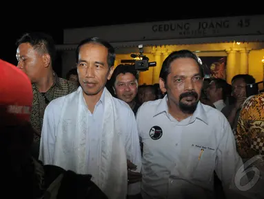 Jokowi hadir dalam deklarasi Gerakan Masyarakat mendukung Jokowi sebagai presiden ke-7 atau Gema JKW4P-7 (Liputan6.com/Herman Zakharia).