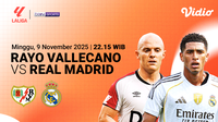 Saksikan Rayo Vallecano vs Real Madrid eksklusif di Vidio.