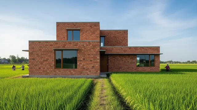 Model Rumah Minimalis di Desa Cocok untuk Daerah Sawah (AI)
