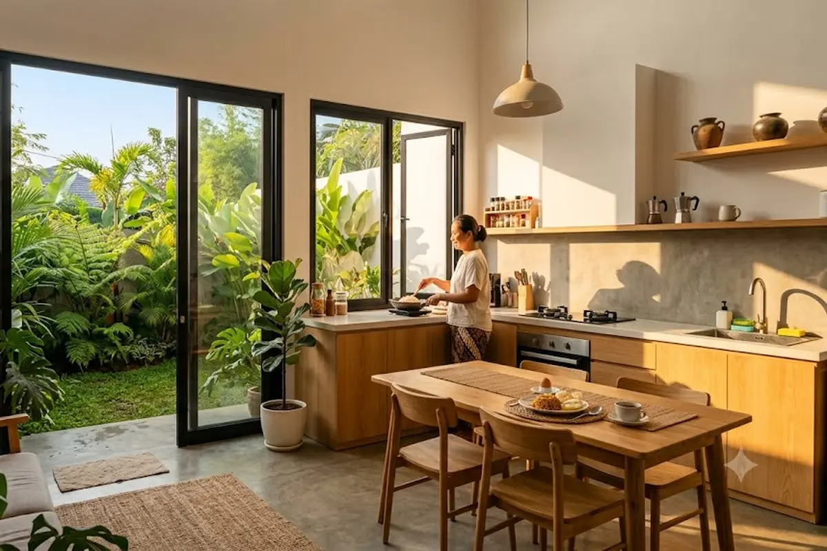 Model Rumah yang Cahaya Paginya Masuk hingga Dapur