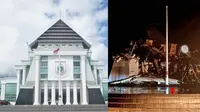 Kantor Gubernur Sulbar rusak parah akibat gempa bumi susulan yang melanda kawasan itu, Jumat dini hari (15/1/2021). (Liputan6.com/ Rajab Umar)